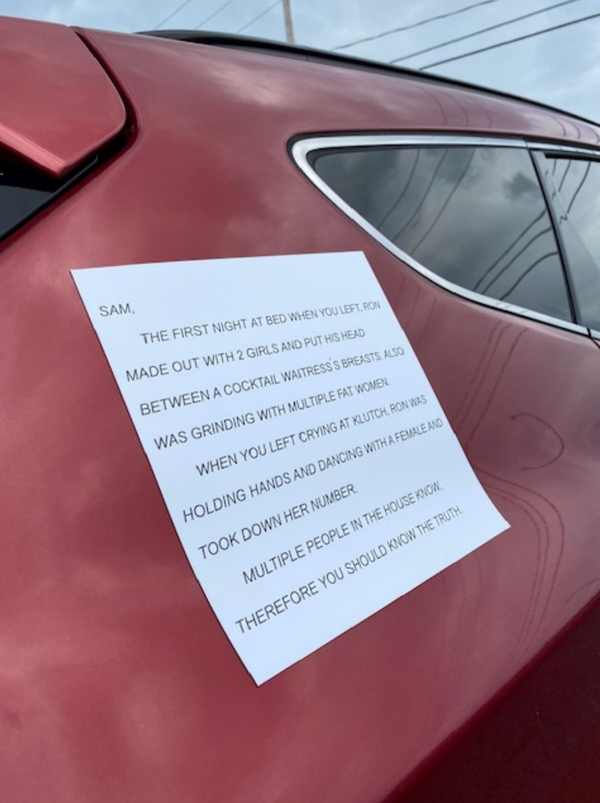 Jersey Shore The Note' Car Magnet featuring the humorous Dear Sam anonymous letter