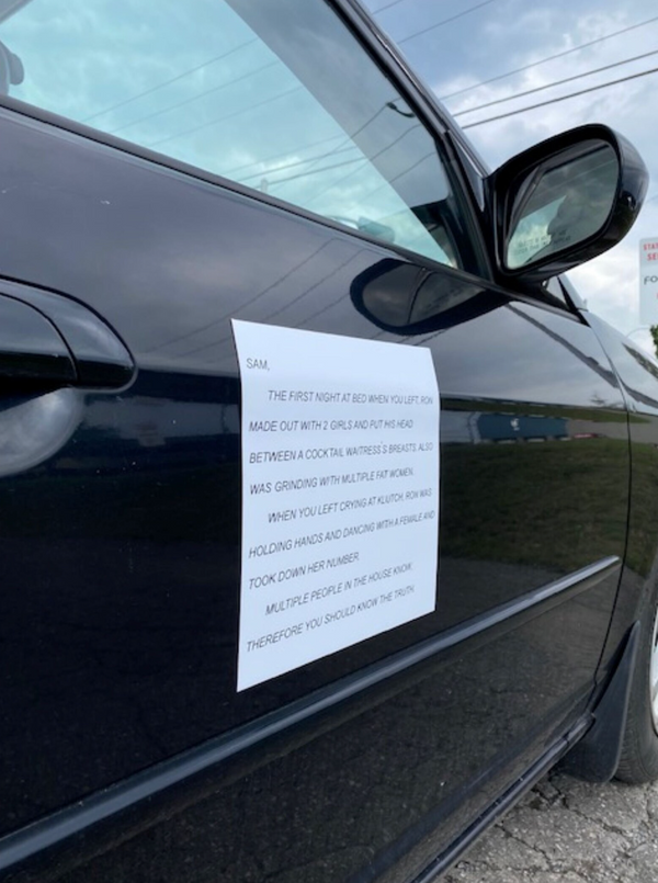 Jersey Shore The Note' Car Magnet featuring the humorous Dear Sam anonymous letter