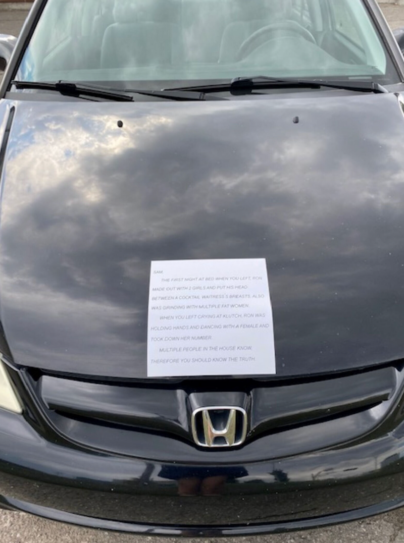 Jersey Shore The Note' Car Magnet featuring the humorous Dear Sam anonymous letter