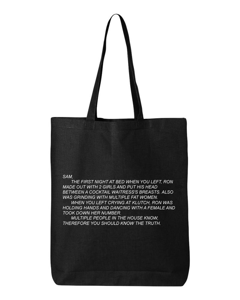 Jersey Shore Note Cotton Tote Bag 15” x 16”