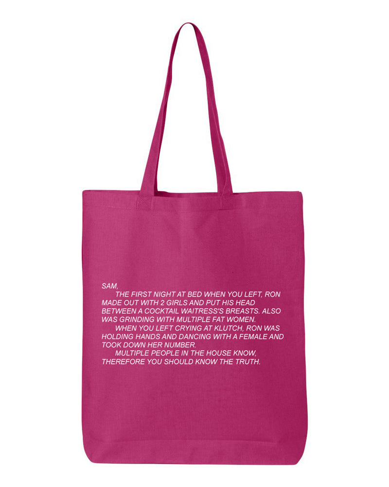 Jersey Shore Note Cotton Tote Bag 15” x 16”