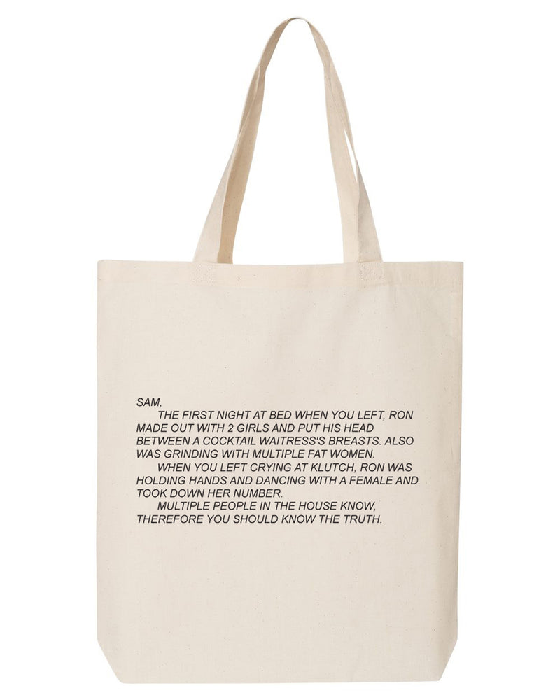 Jersey Shore Note Cotton Tote Bag 15” x 16”