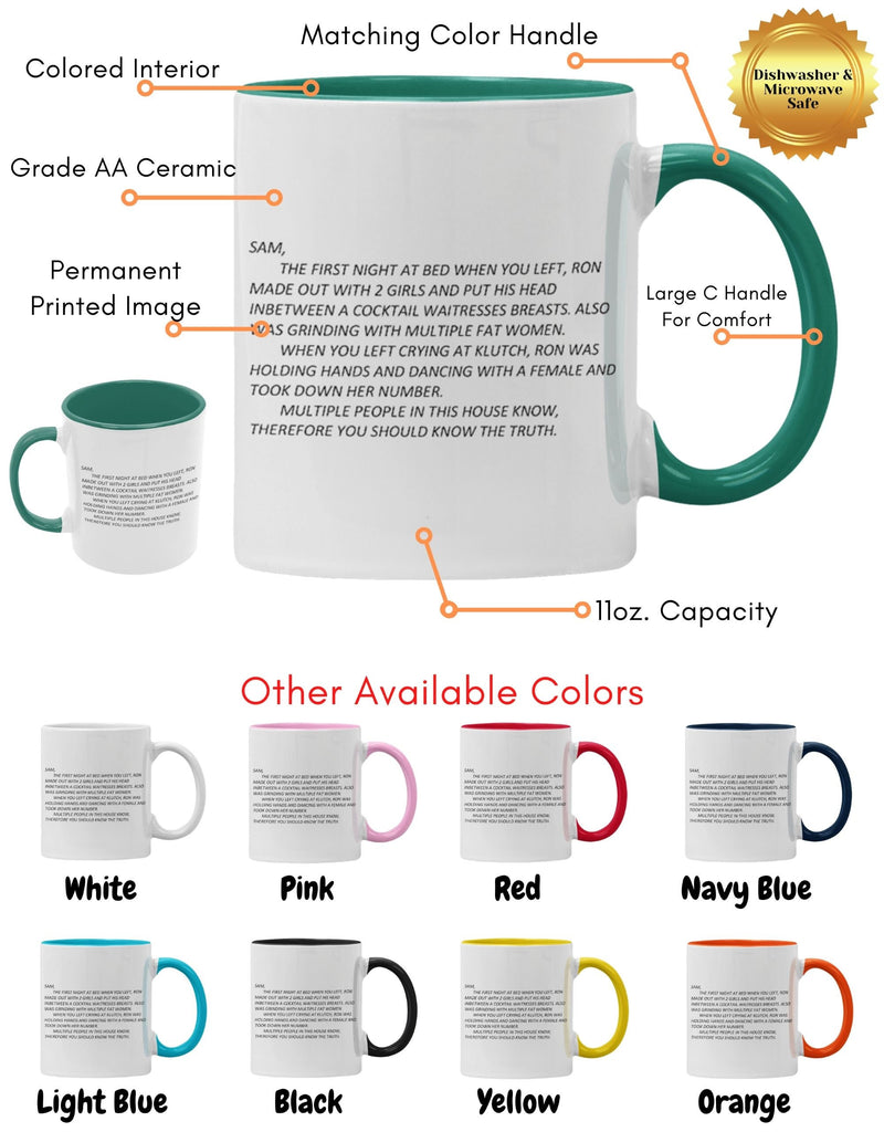 Jersey Shore Note Mug color red perfect for morning coffee