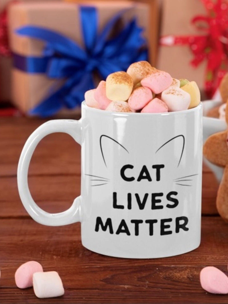 Cat Lives Matter Coffee Mug, Ceramic Cat Coffee Mug 11oz.