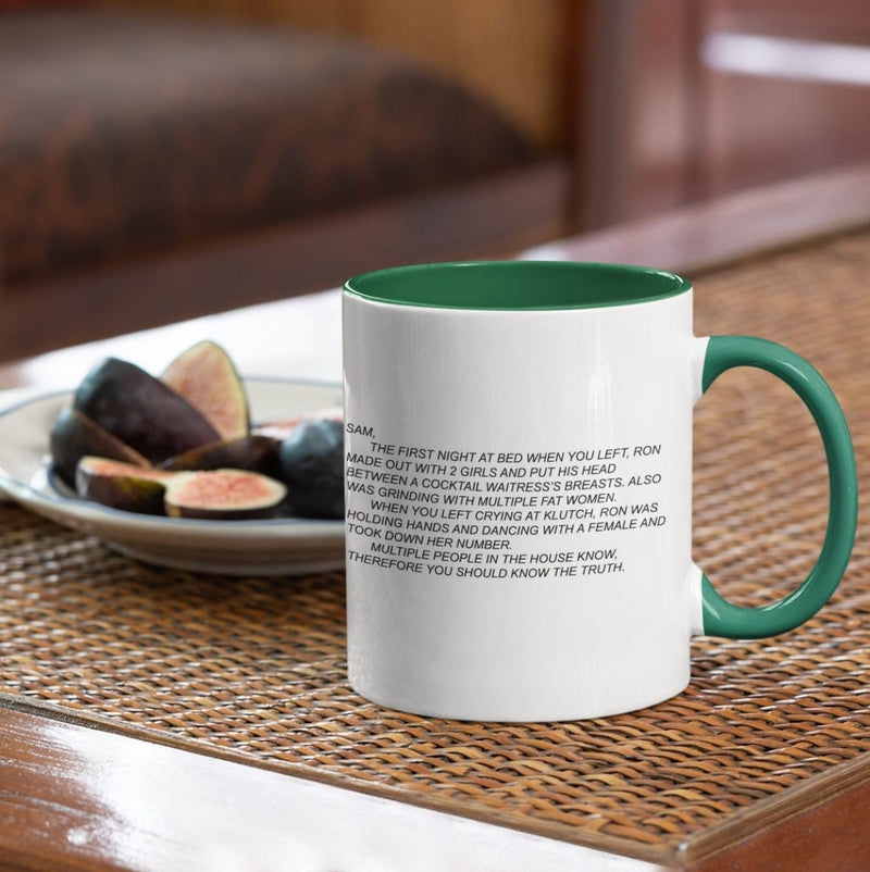 Jersey Shore Note Mug color green perfect for morning coffee