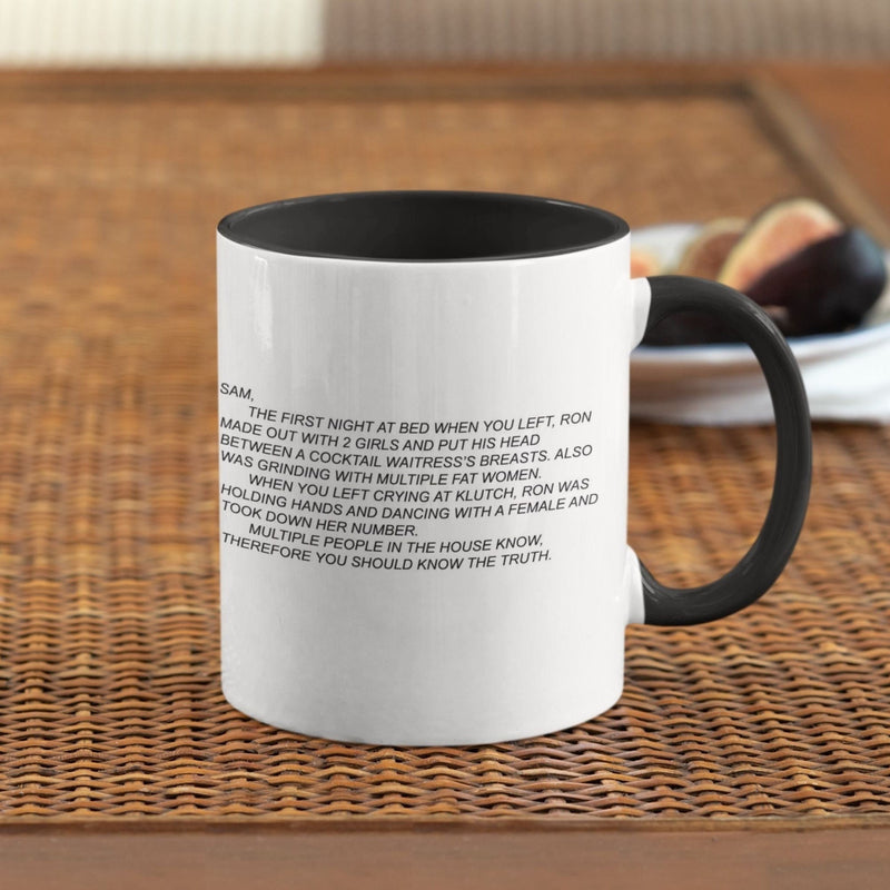 Jersey Shore Note Mug color black perfect for morning coffee