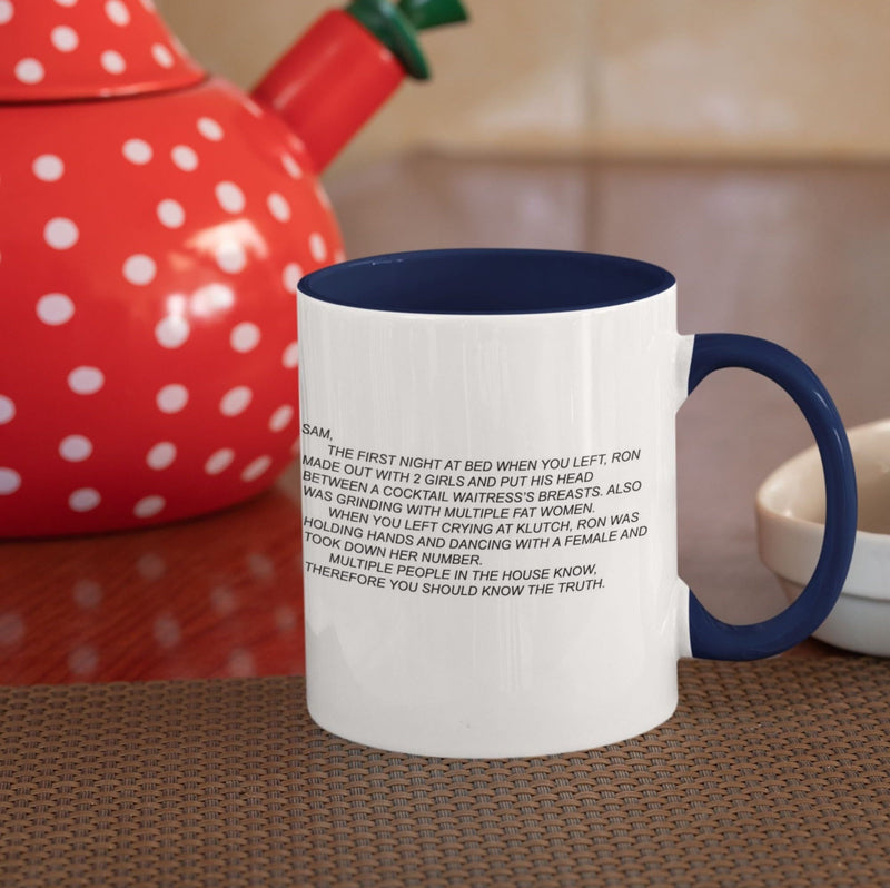 Jersey Shore Note Mug color dark blue perfect for morning coffee