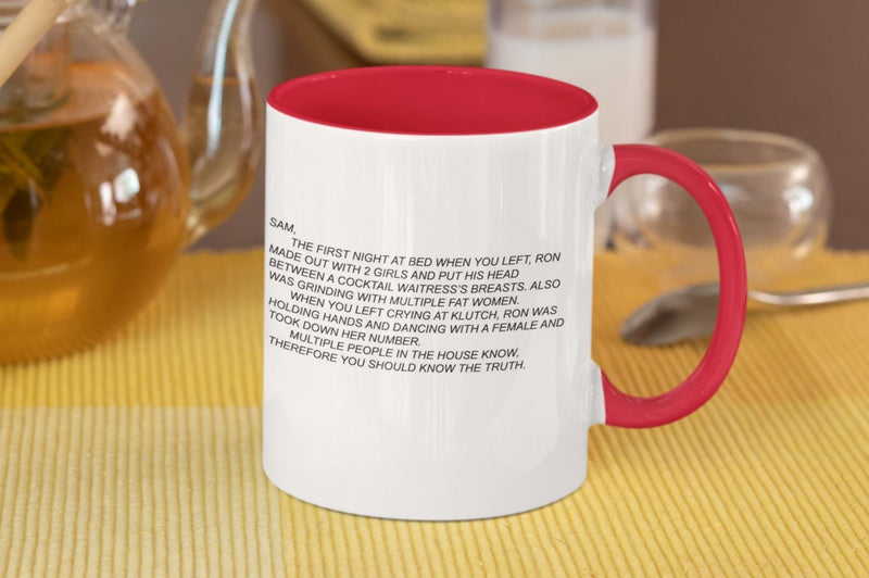 Jersey Shore Note Mug color red perfect for morning coffee