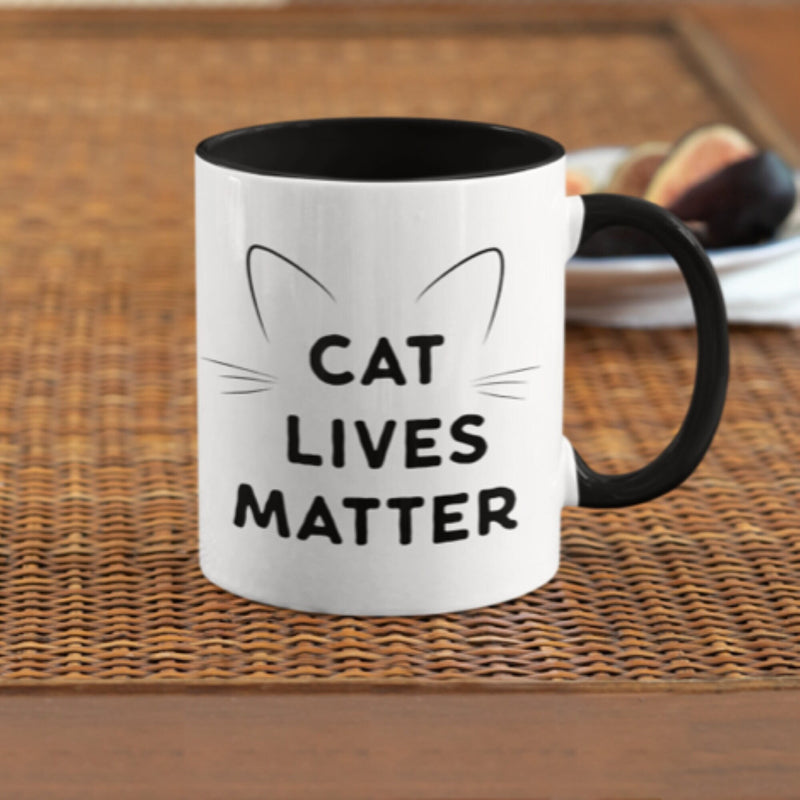 Cat Lives Matter Coffee Mug, Ceramic Cat Coffee Mug 11oz.