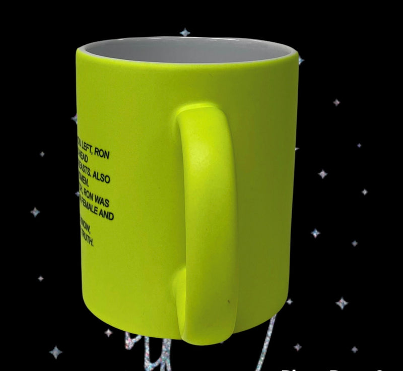 Jersey Shore Note Coffee Mug neon yellow color perfect for morning coffee