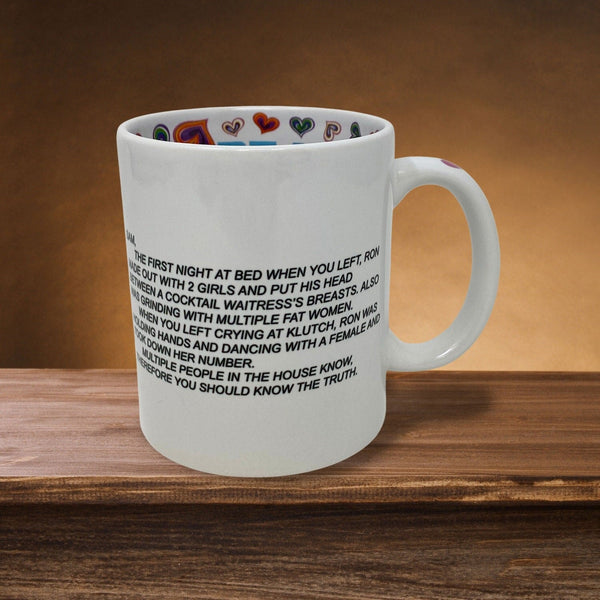 Jersey Shore "The Note" Be My Valentine Coffee Mug, Dear Sam Anonymous Letter Coffee Cup