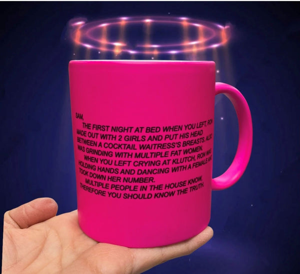 Jersey Shore "The Note" Coffee Mug pink color perfect for morning coffee