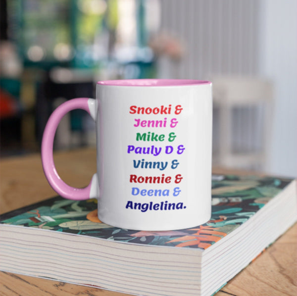 Jersey Shore Note Mug color pink perfect for morning coffee
