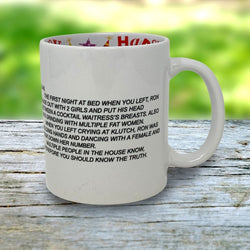 Jersey Shore "The Note" Happy Birthday Coffee Mug, Dear Sam Anonymous Letter Coffee Cup