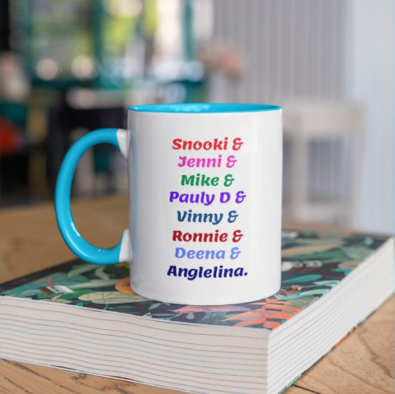 Jersey Shore Note Mug color light blue perfect for morning coffee