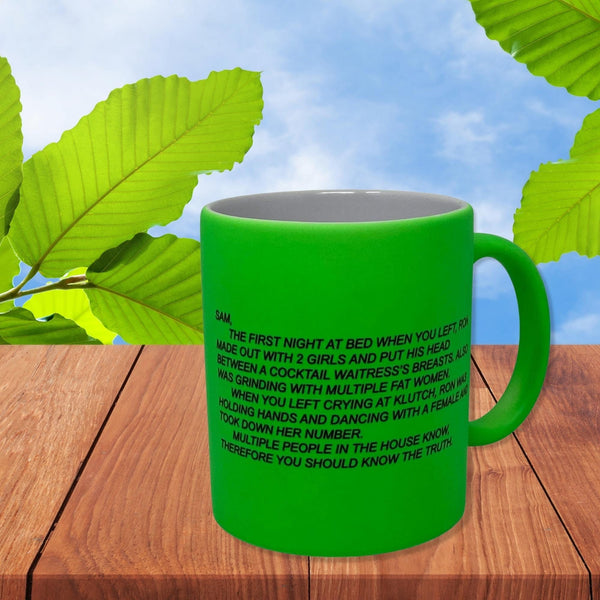 Jersey Shore Note Coffee Mug color green perfect for morning coffee