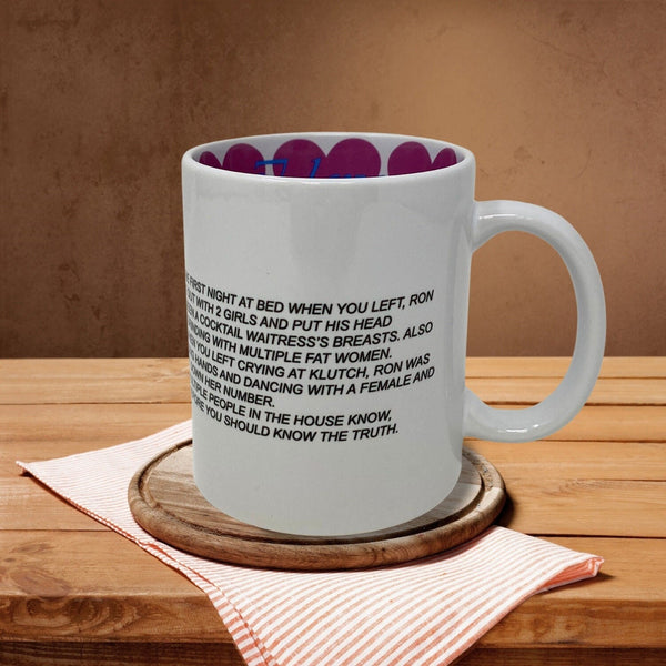 Jersey Shore "The Note" I Love You Coffee Mug, Dear Sam Anonymous Letter Coffee Cup