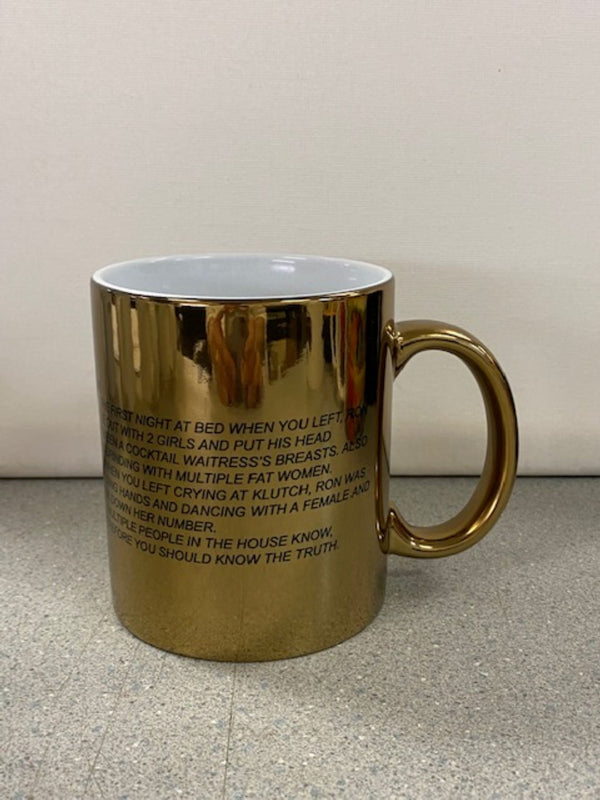 Jersey Shore "The Note" Coffee Mug golden color perfect for morning coffee