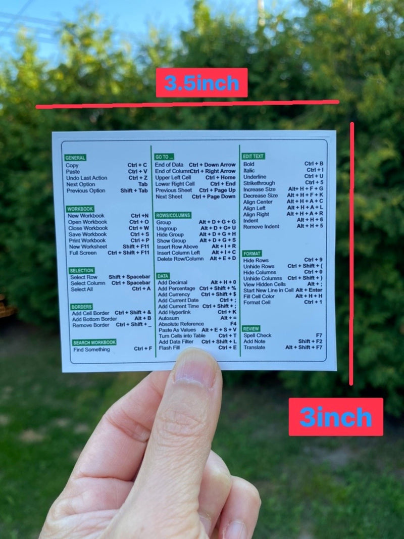 Excel (for Windows)   " 2 Piece" Sticker Set ,  Waterproof and Removable, laminated 3inch x 3.5inch ,