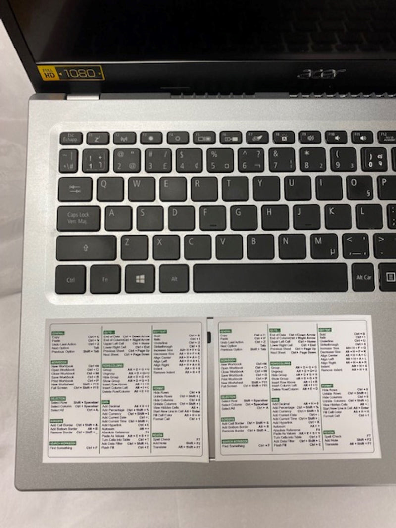 Excel (for Windows)   " 2 Piece" Sticker Set ,  Waterproof and Removable, laminated 3inch x 3.5inch ,