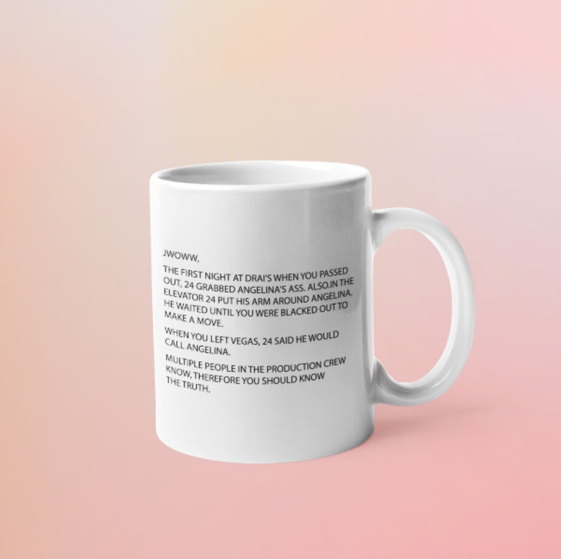 Jersey Shore Note Mug color white perfect for morning coffee