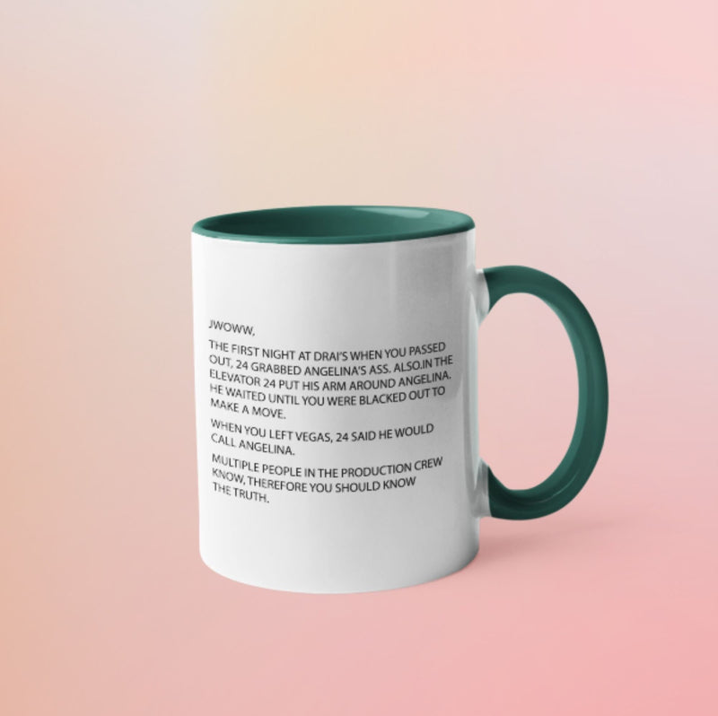 Jersey Shore Note Mug color green perfect for morning coffee