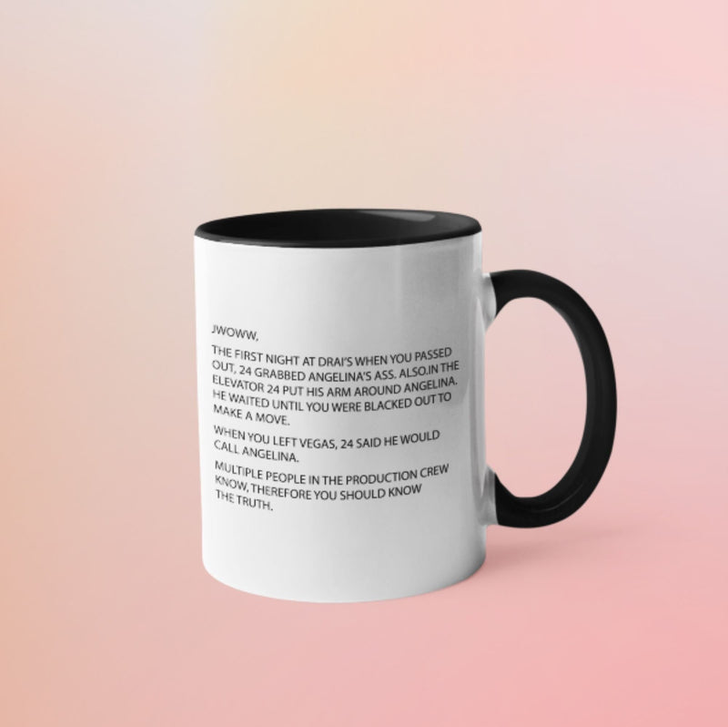 Jersey Shore Note Mug color black perfect for morning coffee