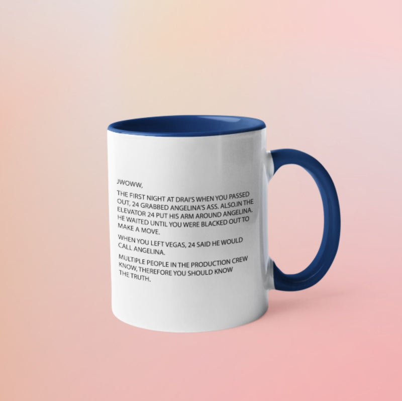 Jersey Shore Note Mug color dark blue perfect for morning coffee